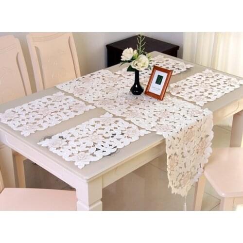 European Embroidered Tablecloth Pastoral Floral Table Runner for Shoe Cabinet Cover Cloth Table Track Home Dining Room Decor