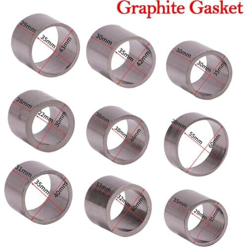 22 29 35 50 55 60MM Motorcycle Exhaust Muffler Escape Moto Link Pipe Graphite Crush Gaskets Seal For Dirt Bike ATV Accessories