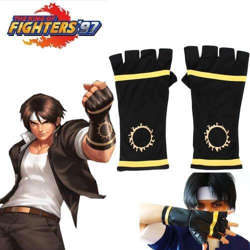 KOF King of Fighters97 Kyo Kusanagi Black Fighting Gloves Game Halloween Carnival Cosplay Costume Accessories