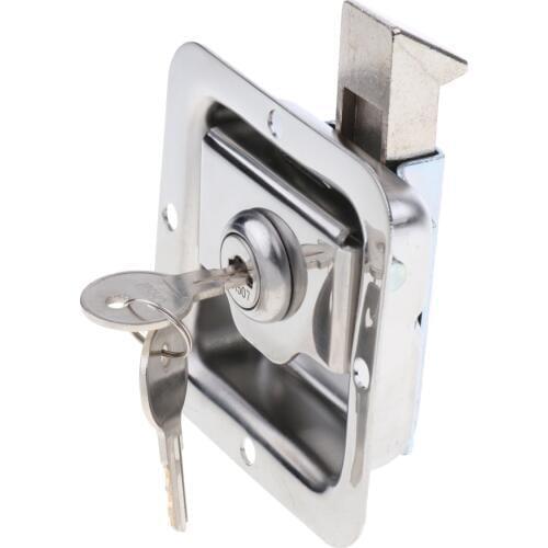 Easy Install Safety Stainless Steel Folding Toolbox Kit Lock Car Truck Camp