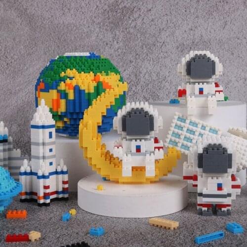 Mini Blocks space Model Building Kit Micro Construction Bricks Expert Sets Astronaut pen holder Member Planet Series