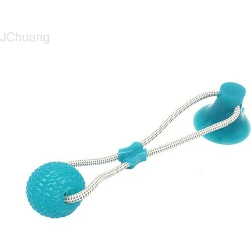 Multifunction Pet Molar Bite Dog Toys Rubber Chew Ball Cleaning Teeth Safe Elasticity Soft Puppy Suction Cup Biting Toy