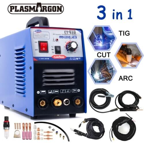 CT418 Tig/Cut/Mma 3 in 1 Multifunction Inverter Welding Machine Plasma Cutter 30A TIG ARC 120A Argon Electric Welder Equipment