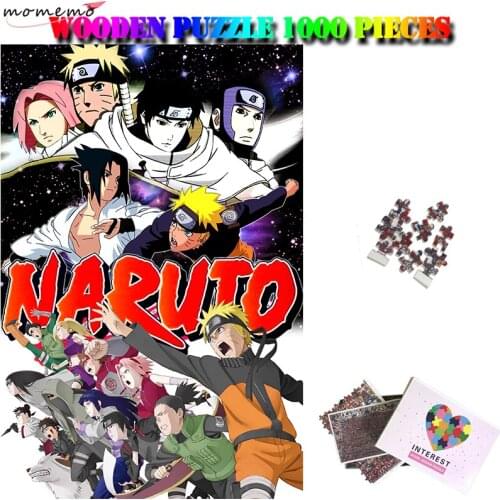 MOMEMO NARUTO Wooden 1000 Pieces Jigsaw Puzzle Customized Adults Assembling Puzzles Toys Anime Cartoon 1000 Wooden Puzzle Games