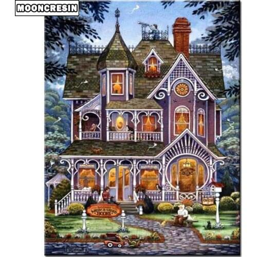 Diy Diamond Embroidery Cross Stitch Forest House Diamond Painting Kit Handicraft Mosaic Picture Of Rhinestones Decor Home Gift