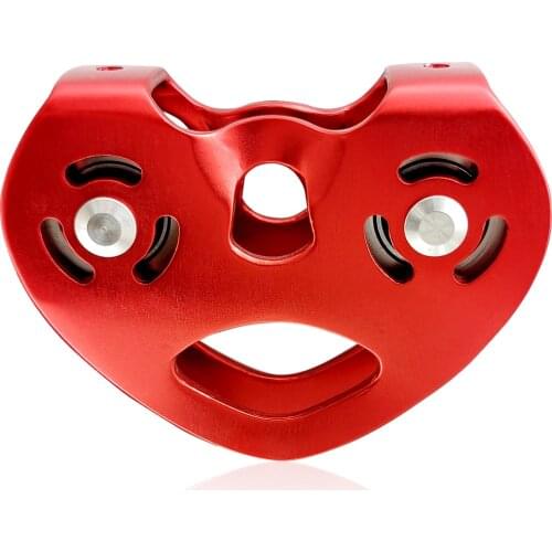 Heart-shaped Double Pulley Aluminum Alloy Pulley Loadable Cable Carriage Pulley Corrosion Resistant for Outdoor Climbing