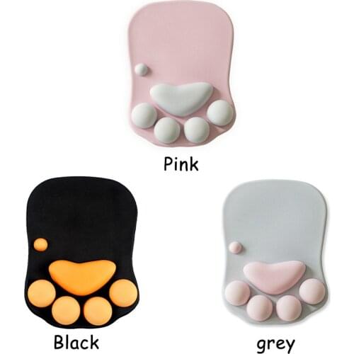 Non-slip 3D Cute Mouse Pad Anime Soft Cat Paw Mouse Pads With Wrist Rest Support Comfort Silicon Memory Foam Gaming Mousepad Mat