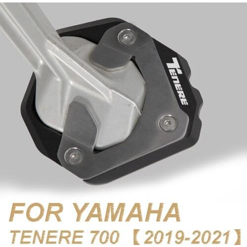 New Motorcycle Foot Side Stand Extension Plate with logo Aluminum Foot Enlarger For Yamaha Tenere 700 Tenere700 2019 2020 2021