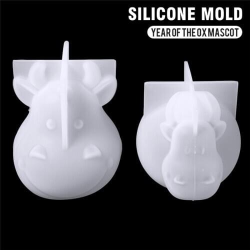 New Silicone 3D Cartoon Cow Mould Tool Epoxy Resin Cow Casting Mold For DIY Handmade Ornament Clay Craft Cake Mould Tool