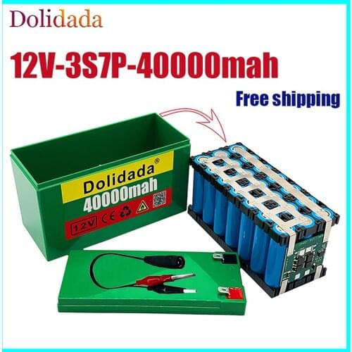 New 12V40Ah 3S7P 18650 lithium battery pack contains 40Ah large current BMS used for sprayer 12V power supply