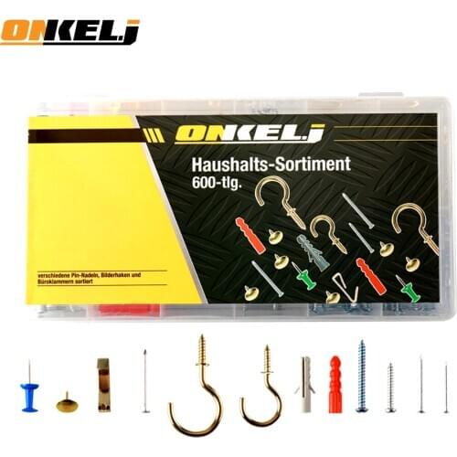 Onkel.J 600pcs Phillips countersunk head self-tapping sharp tail stainless steel screws household screw combination set