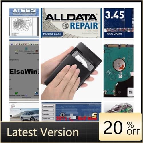 Alldata 2021 Hot Sale Auto Repair Software Mit//chell OD 2015 Auto data ElsaWin 6.0 Vivid Workshop Data Atris Atsg in 1TB HDD