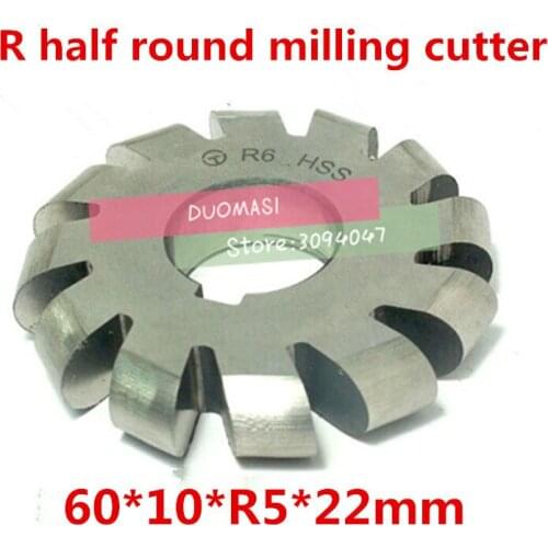 R5 60*10*R5*22mm Inner hole HSS Convex Milling Cutters R half round milling cutter Free shipping