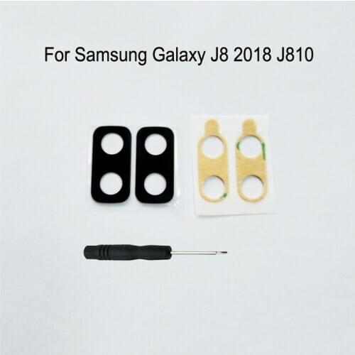 For Samsung Galaxy J8 2018 J810 J810F J810G J810DS J810Y Phone Housing Frame New Rear Back Camera Glass Lens Cover + Tools