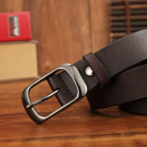 Womens belt 5 color cowhide leather designer belt luxury full grain leather alloy buckle ladies belt