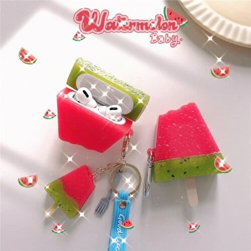 Cute Wireless Bluetooth Earphone Case for Airpods pro 1 2 Cases 3D watermelon soft Silicone headset Headphone Protector Cover