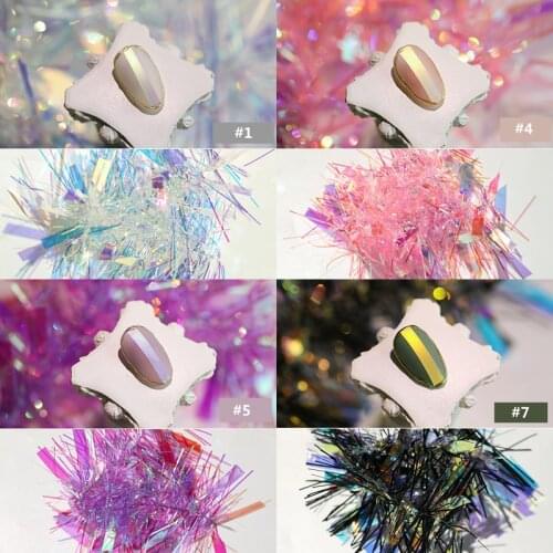 1pc Aurora Glass Paper 3D Nail Art Decoration Holographic Strip DIY Chamelon Nail Art Foils Design Fancy Manicure Set for Nails