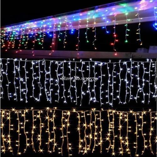 8 Colors 4m Droop 0.4-0.7m 96LED Curtain Icicle ice bar String Lights 110V/220V New Year Christmas LED Lights Energy saving