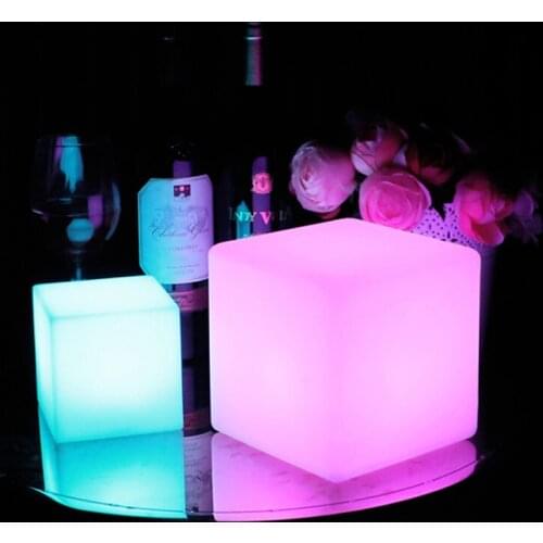 Led Illuminated Cube 13cm Dimmable LED Night Light Mood Lamp 16 RGB Colors Dimming Rechargeable Remote Control Decorative Lights