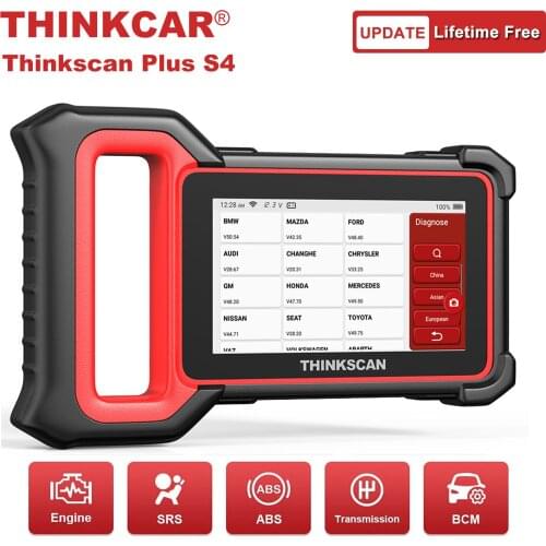 THINKCAR Thinkscan Plus S4 OBD2 Scanner ABS Airbag ECM BCM TCM Auto Car Diagnostic Tools 3 Reset Function Automotive Scanner