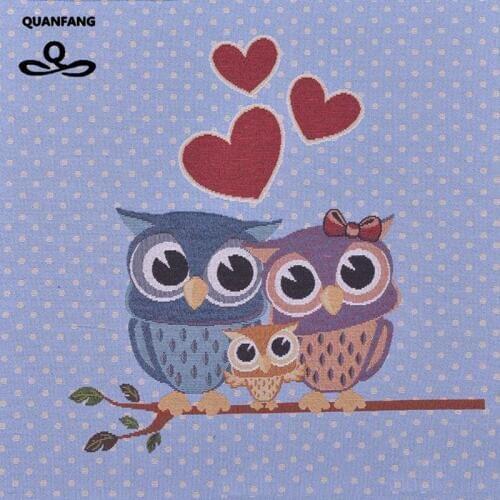 QUANFANG Jacquard polyester Cotton Linen Fabric flax blended fabric patch quilted sewing DIY furniture cover tissue bag pillow