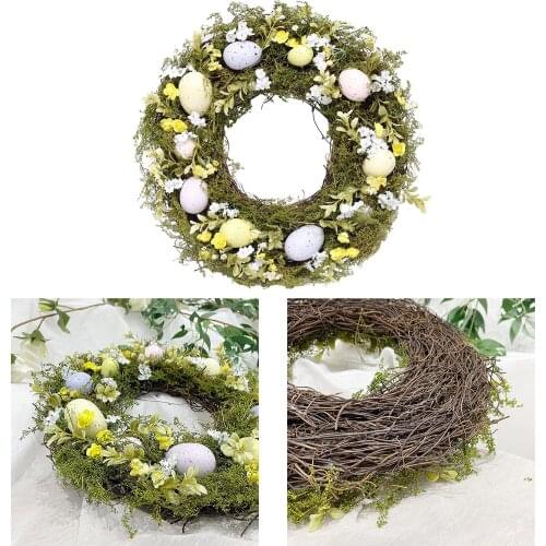 1pc Collection Easter Egg Wreath 35cm Green Leaves Garland er Decoration