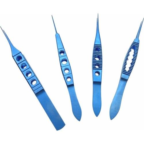 1pcs Titanium New Straight Suture Forcep with teeth tweezers ophthalmic eye instrument