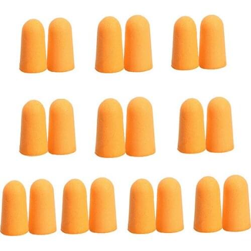10Pairs Soft Orange Foam Ear Plugs Tapered Travel Sleep Noise Prevention Earplugs Noise Reduction For Travel Sleeping
