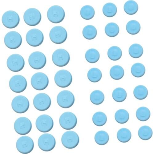 100 Pairs R134a Air Conditioning Charging Port Caps (15mm Low + 18mm High) - Blue