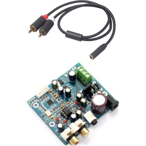 3.5Mm Stereo Audio Female Jack To 2 RCA Male Socket Adapter Cable & ES9018K2M DAC Board ES9018 I2S Input Decoding Board