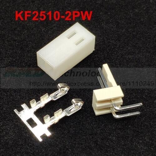 50set/lot KF2510 KF2510-2W 2.54 mm 2pin connector,Female housing + Right angle male connector + Terminal, free shipping