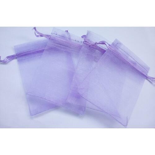 50pcs 15*20 Purple gift bags for jewelry/wedding/christmas/birthday Organza Bags with handles Packaging Yarn bag