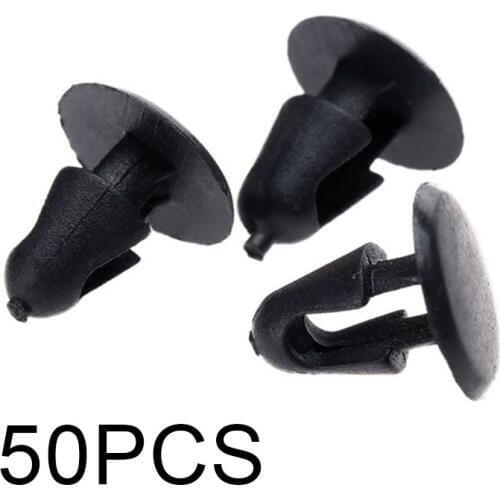 50pcs Fastener 5mm Dia Hole Push Car Door Trim Panel Clip Retainer For Toyota High Quality Black Clips Accessories