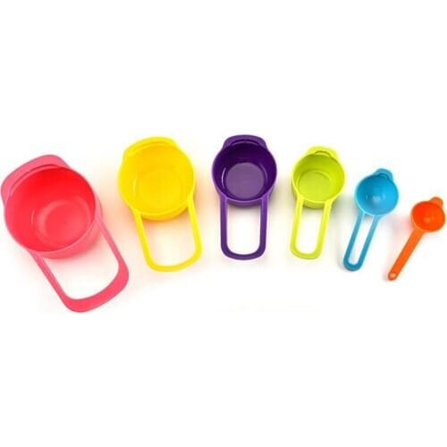 6Pcs Measuring Spoons Cup Kitchen Tool Baking Teaspoon Scale Measure Stackable