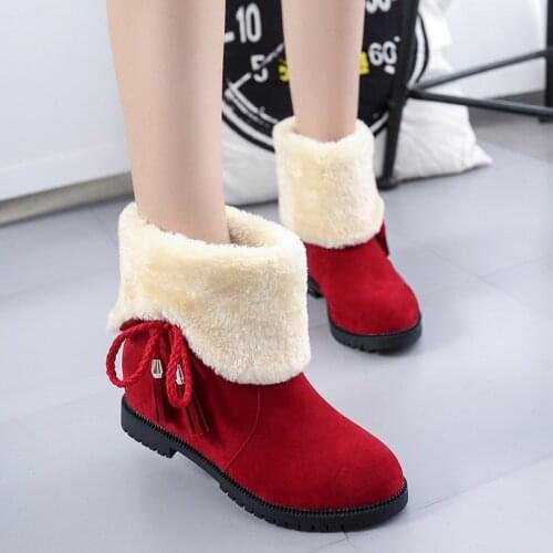 Plush Womens Snow Boots New Fur Fringe Chelsea Boots Women Winter Designer Casual Comfy Warm Shoes Women Low Heels Ankle Boots