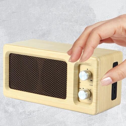 Wood Bluetooth Speaker Retro Support TF AUX U Disk Wireless Computer Phone PC Gift Idea Desktop Portable Subwoofer