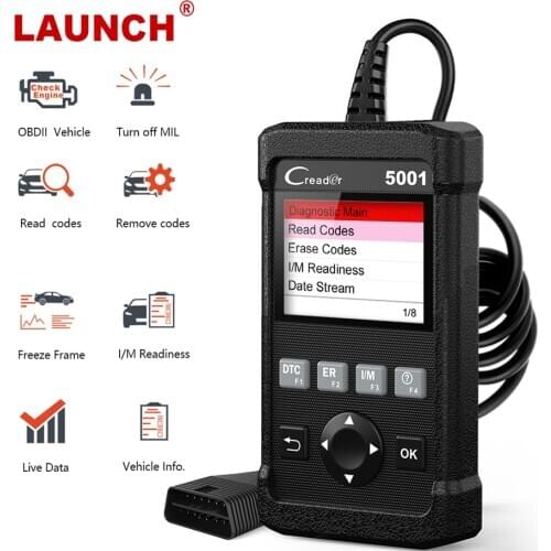 LAUNCH X431 CR5001 OBD2 Code Reader OBDII scanner Engine Diagnostic Tool OBD2 Auto Scanner Free Update pk CR3001 CR319 ELM327