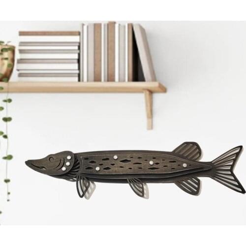 Eco-friendly Hanging Ornament Eye-catching Wood Fish Shaped Wall Hanging Pendant for Home Decoration Crafts Home Decor