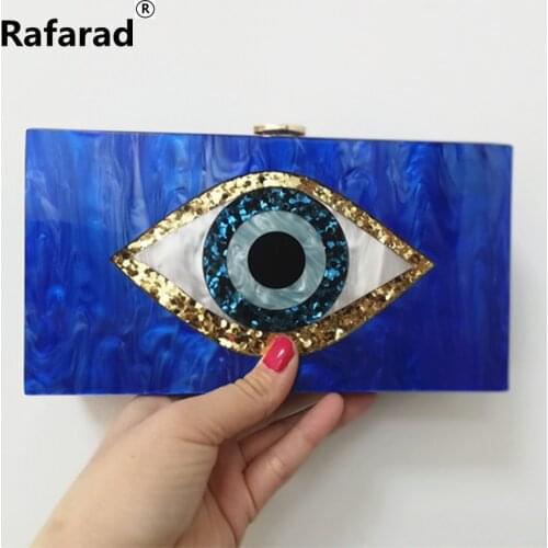 Ethnic Evil Eye Purse Evileyebag Bag 20X10 cm Pearl Bule Colorful Acrylic PVC Evening Plastic Women Brand Wallet Box Clutches