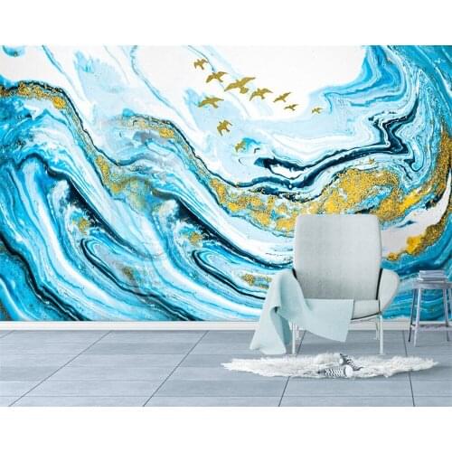 Beibehang Custom modern abstract blue marbled landscape background decorative wall papers home decor wallpaper