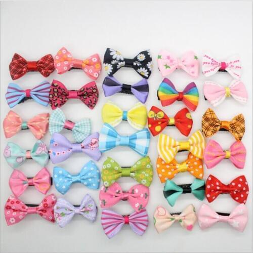 Korean Fashion Girls Hairpins Kids Candy Dot Flower Print Ribbon Bow Hairpin Hair Clips Kids Hair Accessories Boutique Barrette