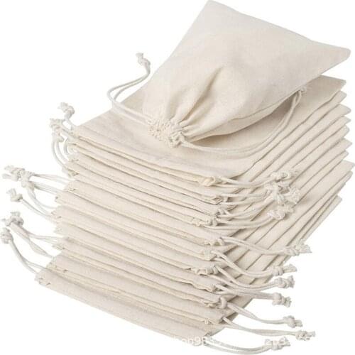 Linen Packaging Bag with Adjustable Drawstring Mouth Reusable Storage for Christmas / Wedding