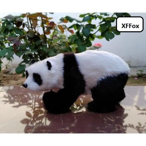 Small cute real life panda model plastic&furs panda doll home decoration gift about 16x8x9cm xf2186