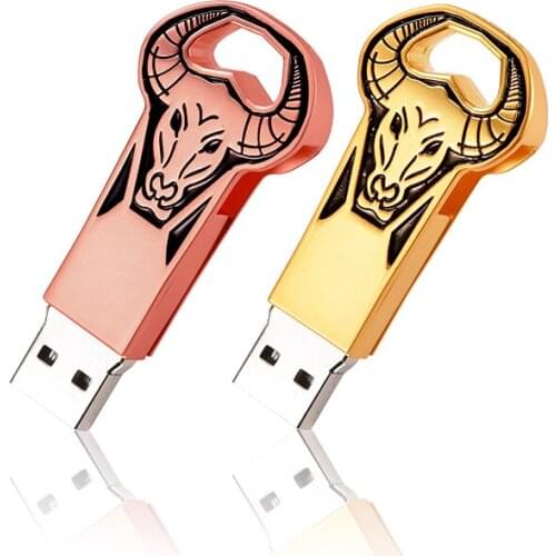 USB 2.0 Metal Flash Disk Flash Disk Mobile Large Capacity 128GB Portable Drive Shockproof Memory Stick U Disk Exquisite Gift