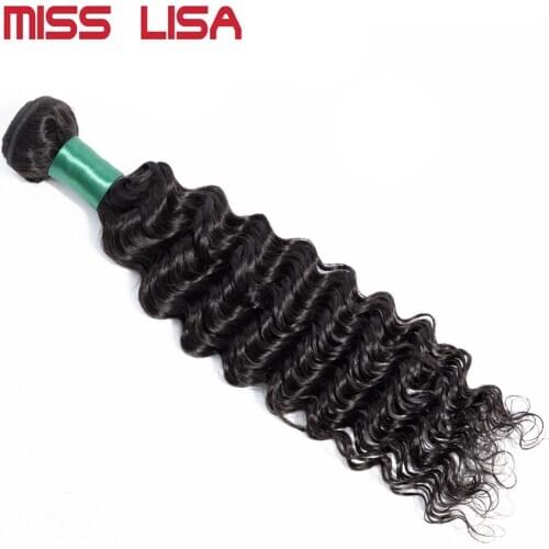 MISS LISA 28 30 Inch Human Hair Bundles Deep Wave Hair Bundles Malaysian Hair Weave Bundles Natural Color Hair Extensions
