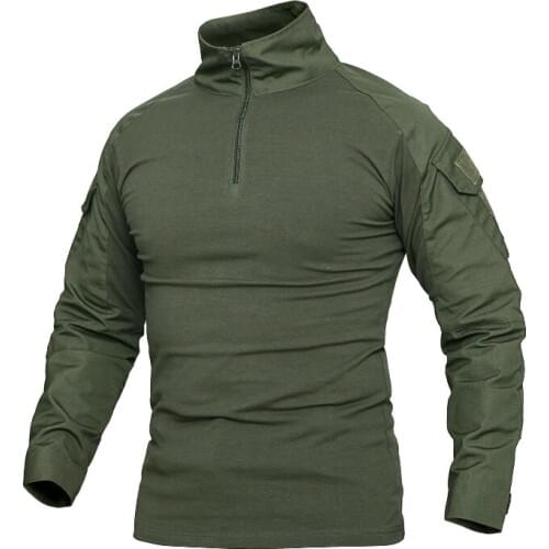 Tactical Army Combat T-Shirt for Men Pullover Armband Velcro SWAT Combat Shirts Camouflage Male Lapel T-Shirts CS Gaming colors