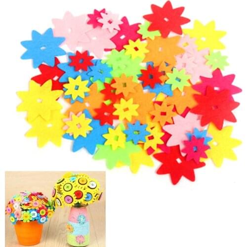 60pcs/lot Flower/ Heart Non-Woven Felt Fabric Cloth Felts DIY Bundle for Sewing Dolls Scrapbook DIY Craft Supplies