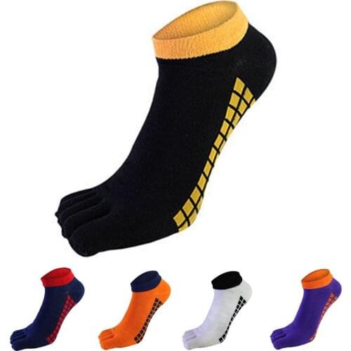 1pair Five Finger Toe Socks Men Fashion Breathable Cotton Nonslip Socks Anti-skid Calcetines No Show Short Invisible Socks
