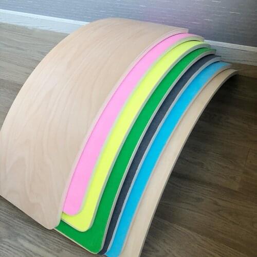 2021 new Child Balance Toy Wooden Seesaw Indoor Curved Wobble Board Baby Double Outdoor Seesaw Yoga Board Outdoor Toys For Kids