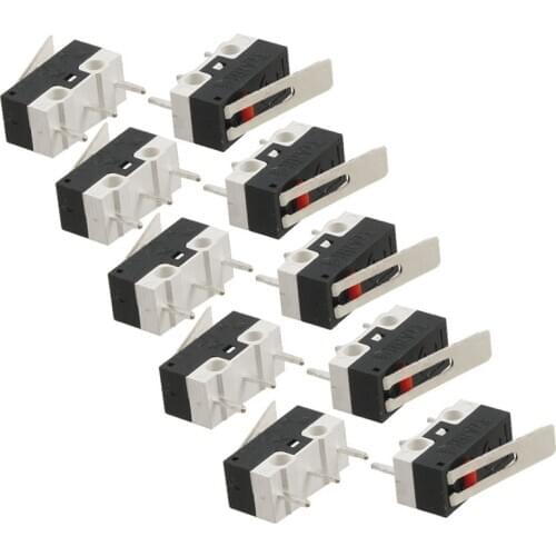 New 10 Pcs AC 125V 1A SPDT 1NO 1NC Momentary Long Hinge Lever Micro Switch